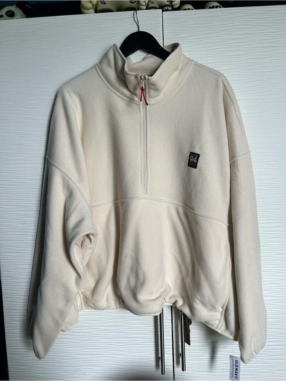 94 Logo Cream Half-Zip Fleece Pullover